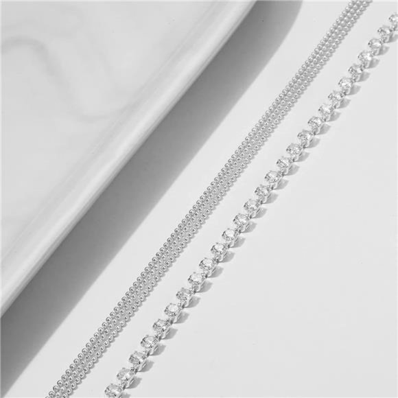 Layered Gold Satellite Anklet - Picture 3 of 6